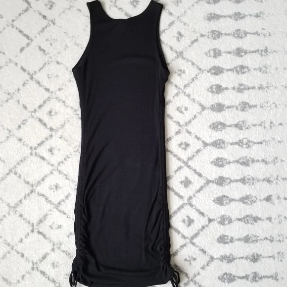Windsor Ribbed Cinched Black Tank Dress Sz L - Picture 11 of 13